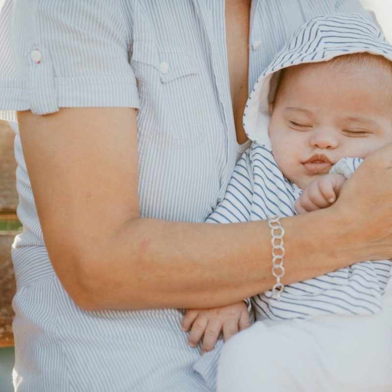 portrait of a beautiful baby with down syndrome